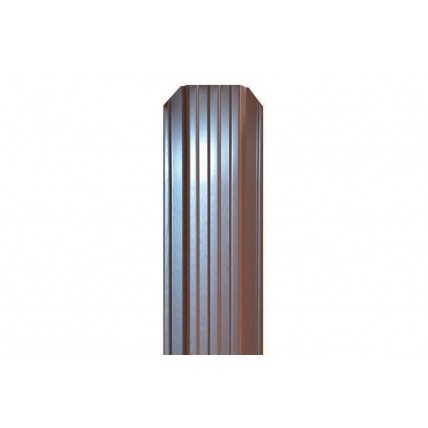 Штакетник фигурный П-проф  (8017) коричневый 1,5м ширина 115мм