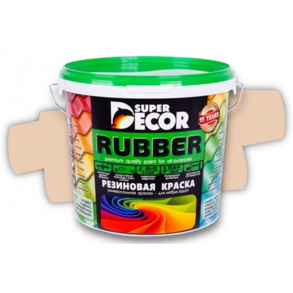 Слоновая Кость 1кг SUPER DECOR краска резиновая №19(1551)